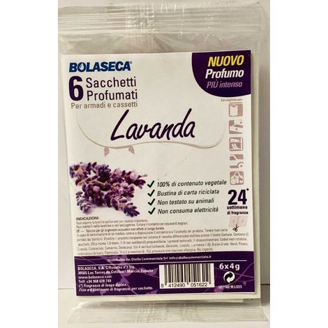 6 SACCHETTI PROFUMATI LAVANDA PER ARMADI E CASSETTI