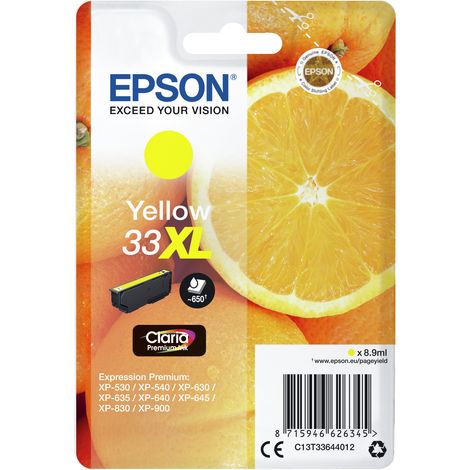 Epson Oranges C13T33644022 cartouche d'encre 1 pièce(s) Original Rendement élevé (XL) Jaune (1/3)