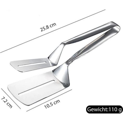 Pince à poisson double face en acier inoxydable, spatule multifonction pour retourner le poisson et frire le poisson, spatule à steak frit. (1/5)