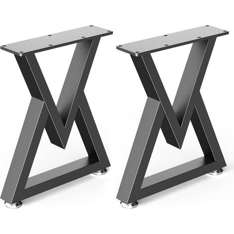 2er-Pack – Möbelfüße – Metallstützen – Verstellbar und stabil für Couchtisch oder Schreibtisch – Schwarz – 30 x 41,5 cm (1/5)