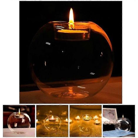 Bougeoir rond en cristal creux, bougeoir de mariage, décoration intérieure pour salon ou chambre (1/4)