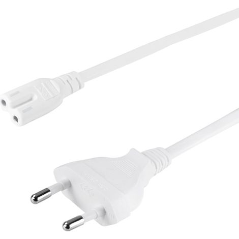 Cable para aparatos Euro - C7 Blanco 1,8m (1/4)