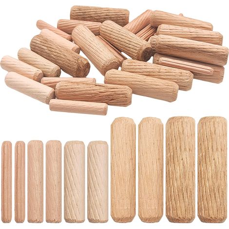 30 Pack Assorted Fluted Hardwood Dowels M4 M6 M8 M10 M12 for Furniture, Woodworking, Crafts(5/32-1/2", 4/6/8/10/12mm) (1/5)