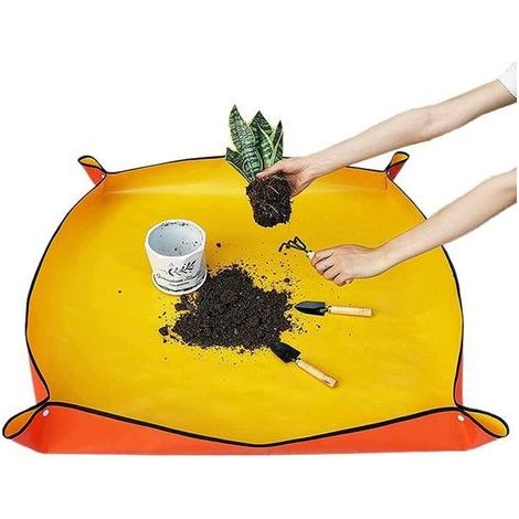 Repotting Mat - Unspecified - 2 Pieces - Waterproof - Orange - 100x100 cm and 50x50 cm