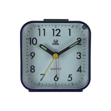 Réveil analogique silencieux, horloge de chevet carrée, horloge à quartz avec fonction snooze et éclairage noir brillant (1/4)