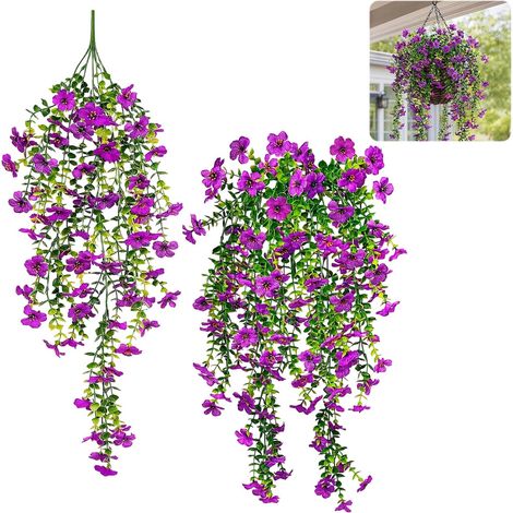 Pieces Purple Silk Flowers Morning Glory Vines, 72cm for Wall, Home (1/5)