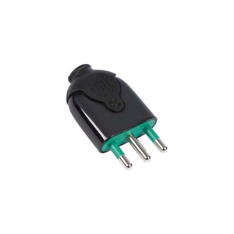 SPINA DRITTA 2 POLI + TERRA 16A NERA- - nera 80021 - 5 pezzi FANTON