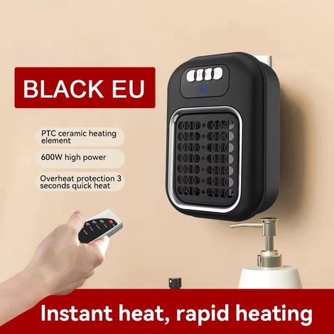 (Norme européenne noire) Chauffage électrique, à brancher, appareil ménager, minuterie pour chauffage rapide