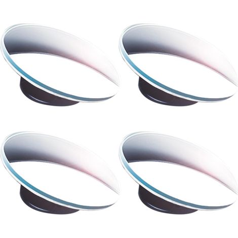4 PCS Angle Mort, Rotatif Voiture Angle Mort Miroir Arrière Voiture Côté Miroir HD Verre Convexe Rétroviseur Grand Réglable Blind Spot Mirror Sans Cadre Rond 360°Rotate Pour Véhicules Moto Camions (1/5)
