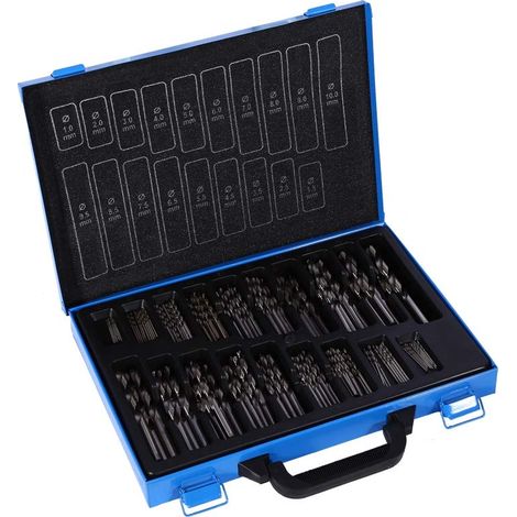Jeu de 170 Forets HSS 1-10mm, Hélicoïdaux Acier Haute Vitesse, pour Bois Métal Aluminium (1/5)