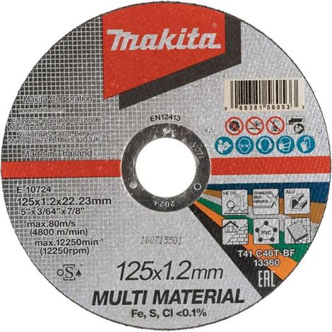 Disco da taglio sottile 125 x 1,2 x 22,23 mm MAKITA E-10724, C46T, multi materiale