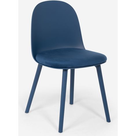 Stuhl mit Samt-Kissen für Küche Wohnzimmer Restaurant Esszimmer Florya - Blau (1/5)