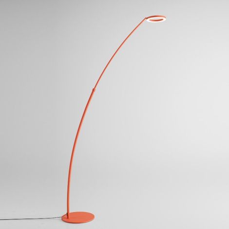 Lampadaire arqué moderne à led gea luce gpia30, dimmable, extensible en aluminium