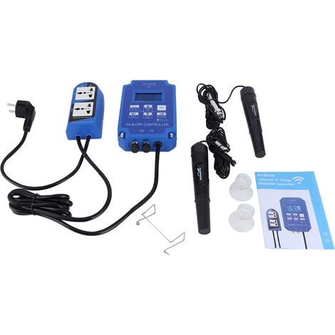 Contrôleur de qualité d'eau PH-803W WiFi ORP/pH ABS durable surveillance en temps réel pour piscine aquarium hydroponie (1/5)
