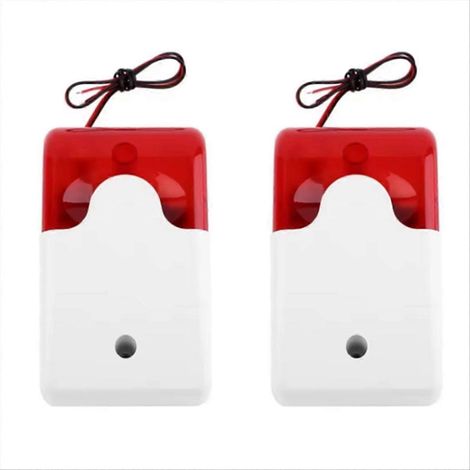 Sirène stroboscopique LED filaire 12V pour système d'alarme antivol. Mini sirène stroboscopique avec voyant lumineux et signal sonore. (1/5)