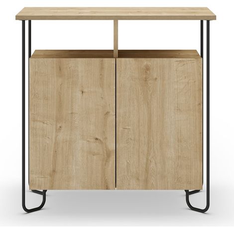Piccolo buffet 2 ante e piedi in metallo Dilly - L80 cm