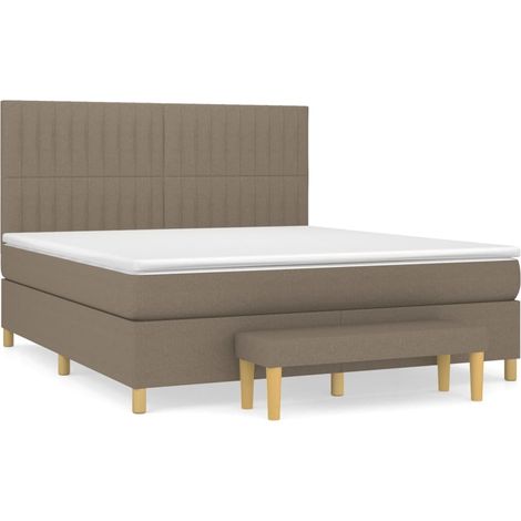 Maison Exclusive - Giroletto a Molle con Materasso Tortora 160x200 cm in Tessuto (1/5)