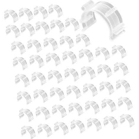 Lot de 50 clips de bobines en plastique transparent multi-usages de différentes couleurs, pour organiser les fils à coudre et à broder. (1/5)