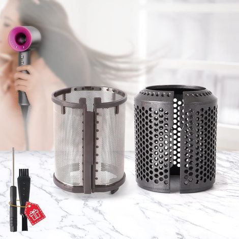 Filtre de sèche-cheveux de rechange amélioré pour Dyson Supersonic, filtre intérieur + filtre extérieur compatible avec HD01 HD03 HD08 accessoires de réparation (gris métallisé) (1/5)