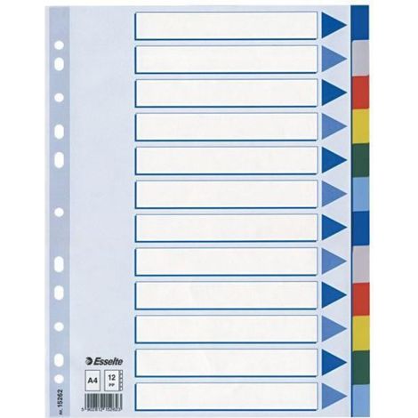 Intercalaire Multicolores 12 Touches