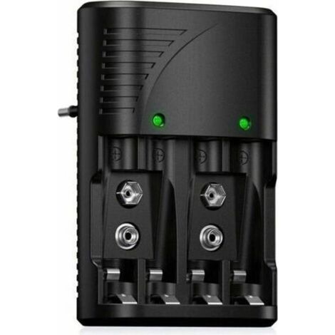Chargeur de piles universel rapide 6802 pour Ni-MH AA/AAA/9V – Indicateur LED – Protection surchauffe – Tension 100-240V
