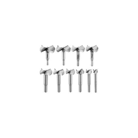 10 Stück Holzbohrer 15–60 mm, Hartmetall-Holzfräser, Holzbohrer, Formfräser, Holzbohrer, Holzbohrer 15 mm, 20 mm, 25 mm, 30 mm, 35 mm, 40 mm, 45 mm, 50 mm, 55 mm, 60 mm (1/5)