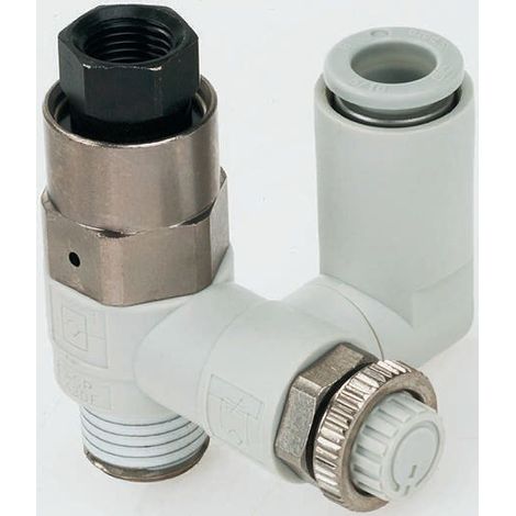 Régulateur de débit SMC ASP, R 1/4 Mâle ( Prix pour 1 )