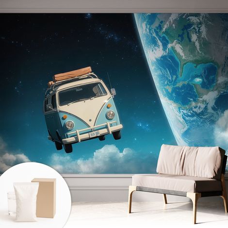 Papier peint intissé classique moderne pour salon et chambre à coucher Décoration rapide avec colle Voyage dans l'espace 312x219 cm (1/5)