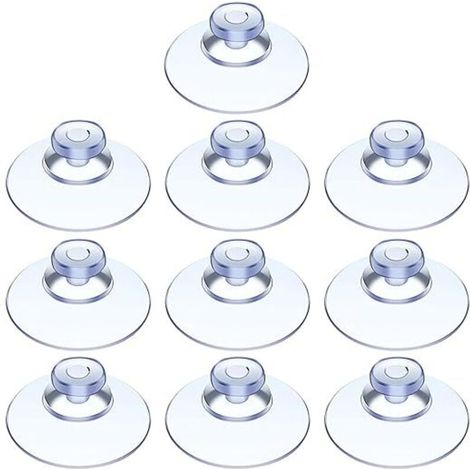 Lntyq 10 Pièces Ventouse,Ventouse Table en Verre,Mini Ventouse,Ventouses Transparentes,Petites Ventouses,pour Variété Surfaces Lisses,Verre,Carrelage,Salle de Bain,Cuisine,en PVC,Sans Crochet (20mm)