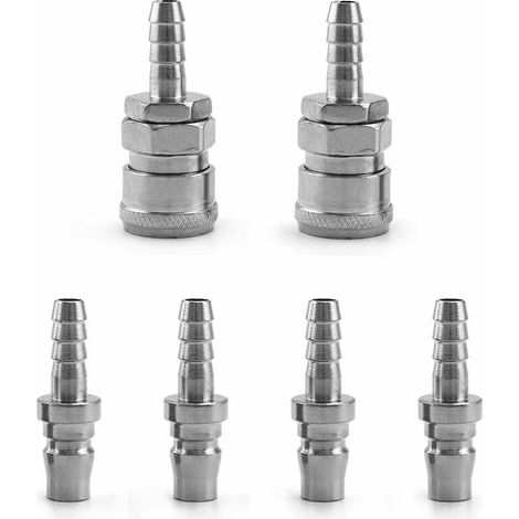 6 Pcs Embout Compresseur Air, 8mm Raccord Pneumatique Rapide Male Femelle (SH20+PH20) (1/5)