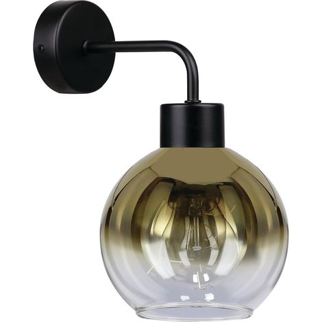 Applique murale élégante noir/or verre E27 40W Lady (1/3)