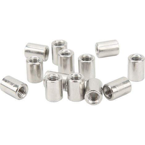 50 Stück Kupplungsmuttern, Rundstangenverbinder, Innengewinde 304 Edelstahl M6x1,0, 10 Stück, L13 mm (1/5)