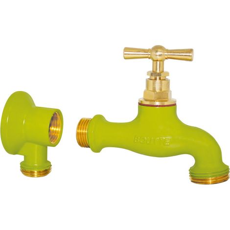 BOUTTÉ Kit robinet vert anis en laiton peinture époxy, 15x21, 20x27, avec applique