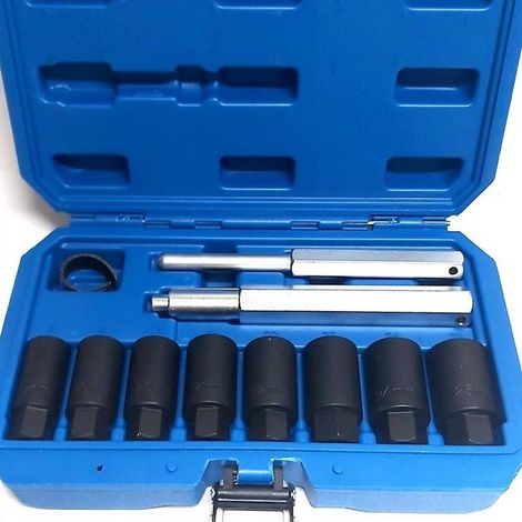 TRADE SHOP - Set 10pz Bussole Coniche Smontaggio Cerchi In Lega Bulloni Antifurto Kit Bussola - (1/5)