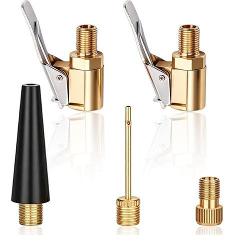 5 pièces Kit Adaptateur de Valve Multifonction, Compatible Bosch Easy Pump, Valve Adapter Set avec Adaptateur Pompe Vélo Valve Française, Kit Remplacement Valve Vélo pour Pneus Voiture et Ballons (1/5)