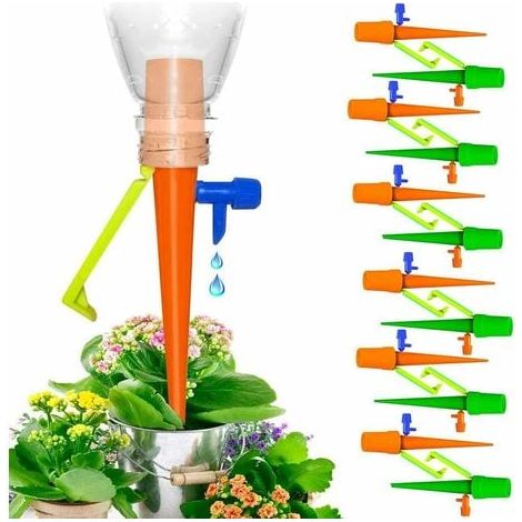 Automatisches Tropfbewässerungsset, 12-teilig, einstellbare selbstbewässernde Tropfer für Garten, Haus, Innen- und Außenbereich während Ihres Urlaubs (1/5)