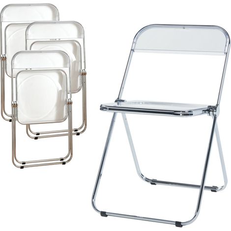 Juego de 4 sillas plegables 74 x 46 x 47 cm transparente 030009852 (1/5)