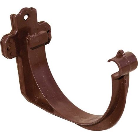 First Plast – Crochet bandeau gouttière PVC 25 demi-ronde – Marron – Résistant aux intempéries – Fixation facile avec 2 vis à bois