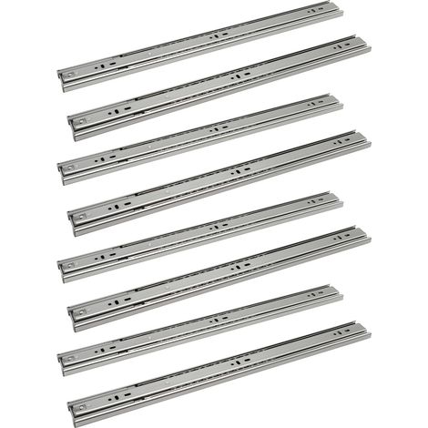 Wolketon Correderas de bolas para cajones Extracción total para cargas pesadas 45 mm Correderas telescópicas 400mm 4 pares
