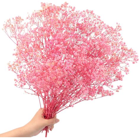 100 g getrocknete Schleierkrautblüten, über 2000 natürliche getrocknete Schleierkrautblüten für Hochzeitsdekoration, Haarschmuck, Heimdekoration, DIY (Rosa) (1/5)