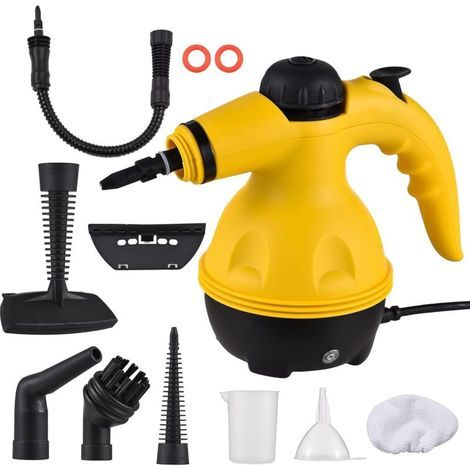 Nettoyeur à vapeur portable 1000 W Pression 3 bar 300 ml Chauffage rapide avec bec pivotant verrouillage de sécurité et accessoires de nettoyage maison (1/5)