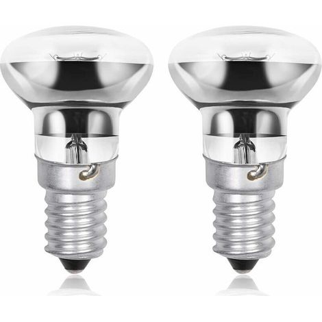 Lampe à lave R39 E14 40 W, petite vis Edison SES Spot réflecteur ampoules à lave, blanc chaud 2800 K à économie d'énergie R39 ampoules à intensité variable (lot de 2)