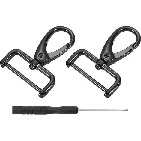 Detachable D-Ring Swivel Clasps 32mm Black 2pcs (1/5)