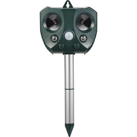 Répulsif ultrasonique à énergie solaire, détecteur de mouvement infrarouge (PIR) pour jardin, oiseaux, chats, chiens, renards, afin d'éloigner les animaux.