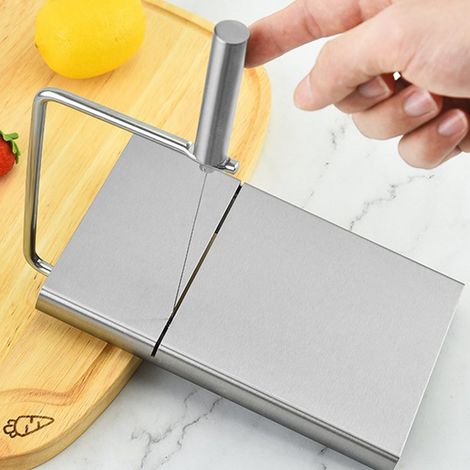 Planche à découper le fromage en acier inoxydable anticorrosion pour la cuisine, avec 6 fils de coupe. (1/5)