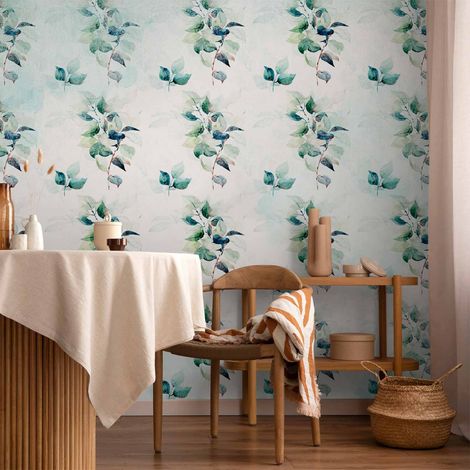 Papier peint photo - Nature menthe - un motif uniforme de plantes aux feuilles vertes (1/5)