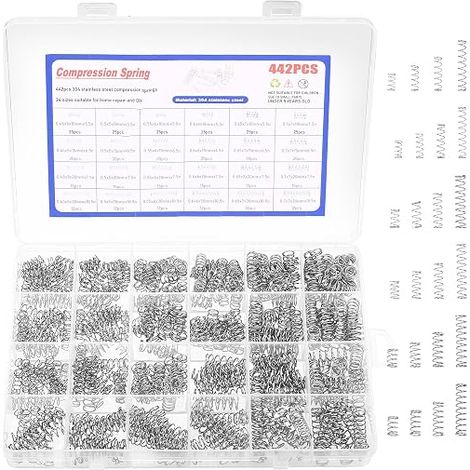 Ressort de Compression, Assortiment de Ressorts de Pression, Petit Ressort de Traction en Acier Inoxydable, Ressorts de Tension en spirale métallique pour Appareils Voiture (24 Tailles) (1/5)
