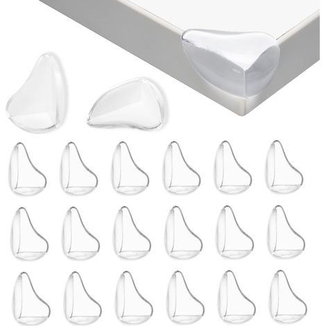 Protections Coin de Table pour Bébé, 20PCS Protections d'angle pour Meuble Sécurité Enfant pour Bureau, Berceau, Cheminée, Table, Coins & Bords Molles + sans Danger Rondes, Transparent (1/5)