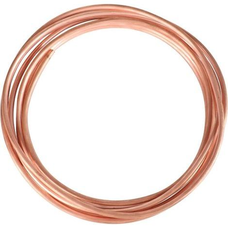 Tube rond en cuivre souple - Longueur : 5 m - Diamètre : 8 mm - Épaisseur : 1 mm - Pour générateurs, rails, appareils de commutation (1/5)