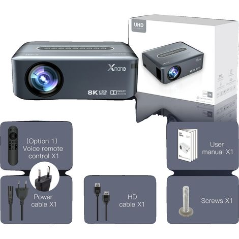 Projecteur, Résolution 1080P, Décodage 8K, noir, 100V-240V prise EU (1/2)